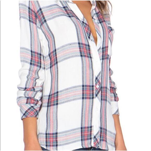 Rails Hunter Plaid Soft Flannel Cream Red Gray Medium Good - Picture 3 of 9